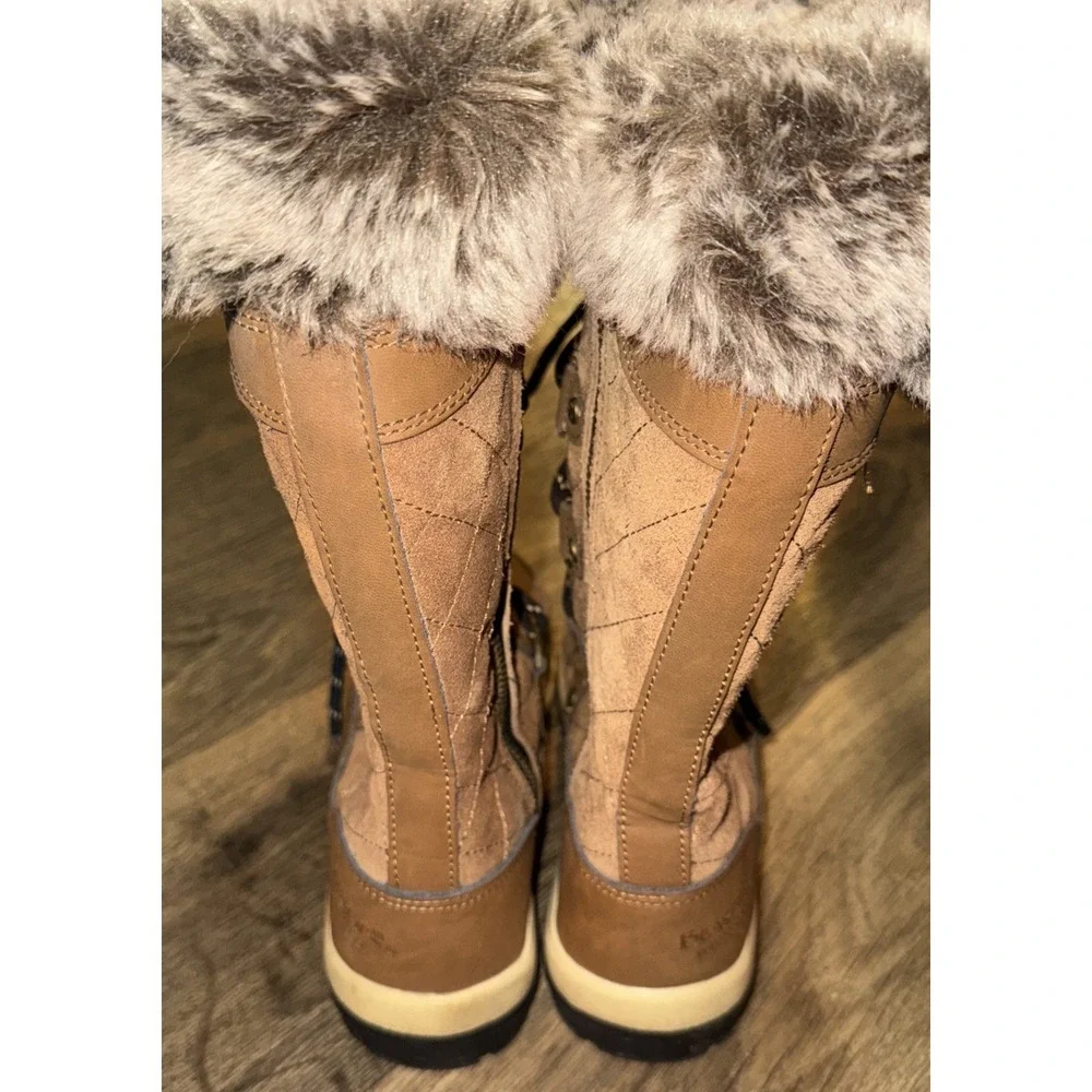 Bearpaw Waterproof Winter Boots Wool Lined Faux Fur Trim Women's 5 Gwyneth